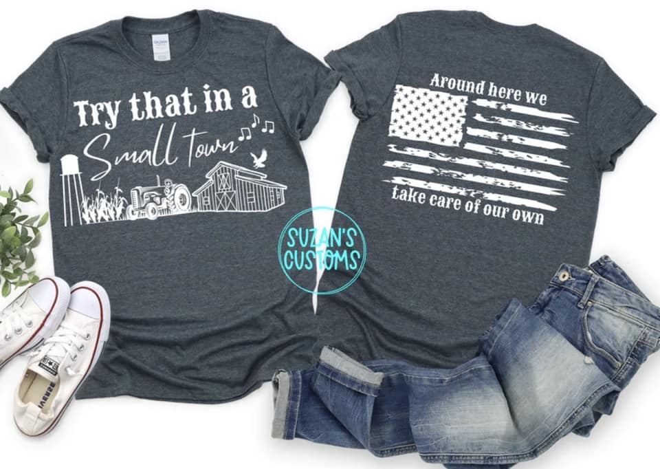Try that in a small town ( front and back)