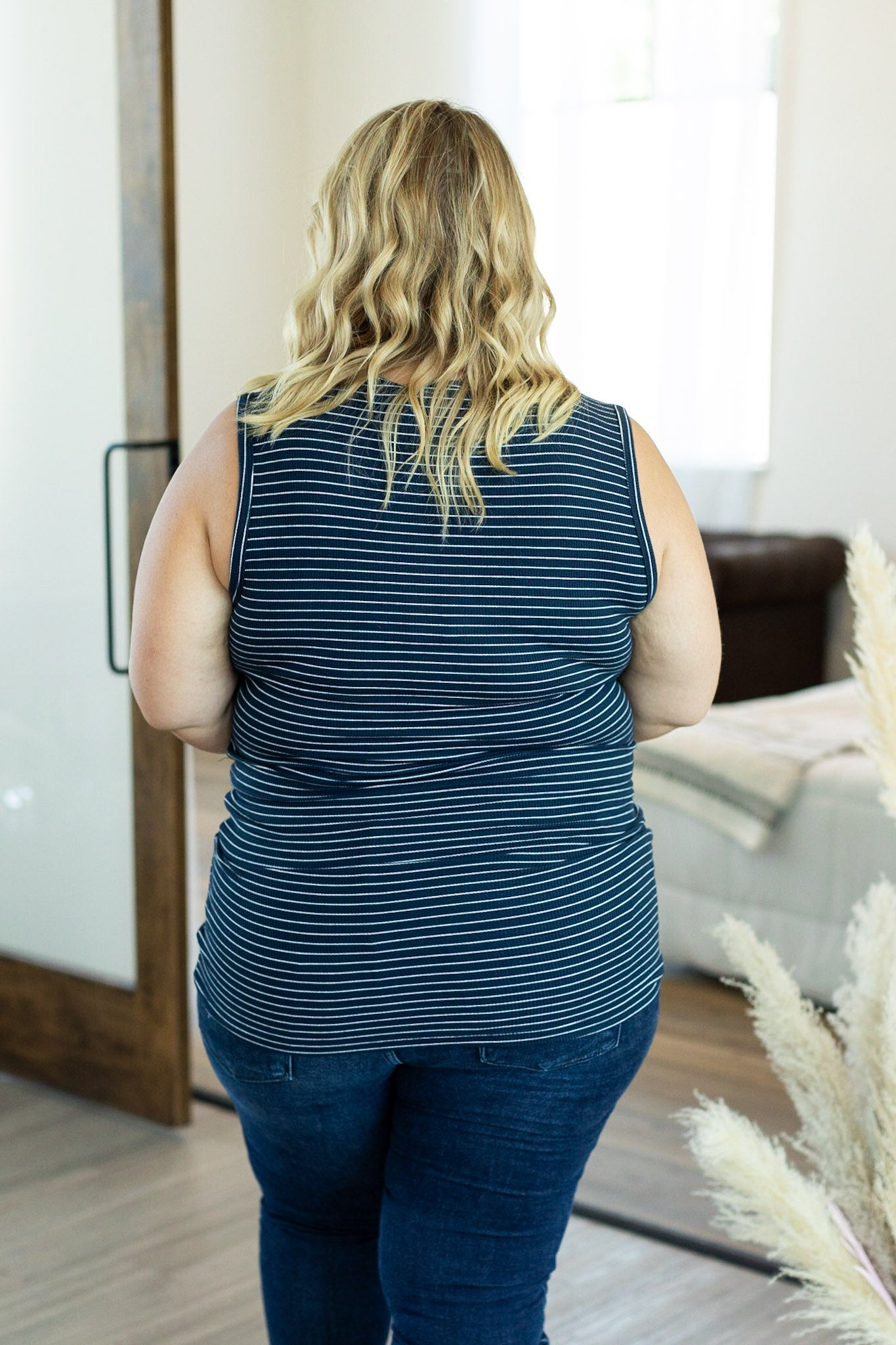 IN STOCK Addison Henley Tank - Navy w/ White Stripe FINAL SALE