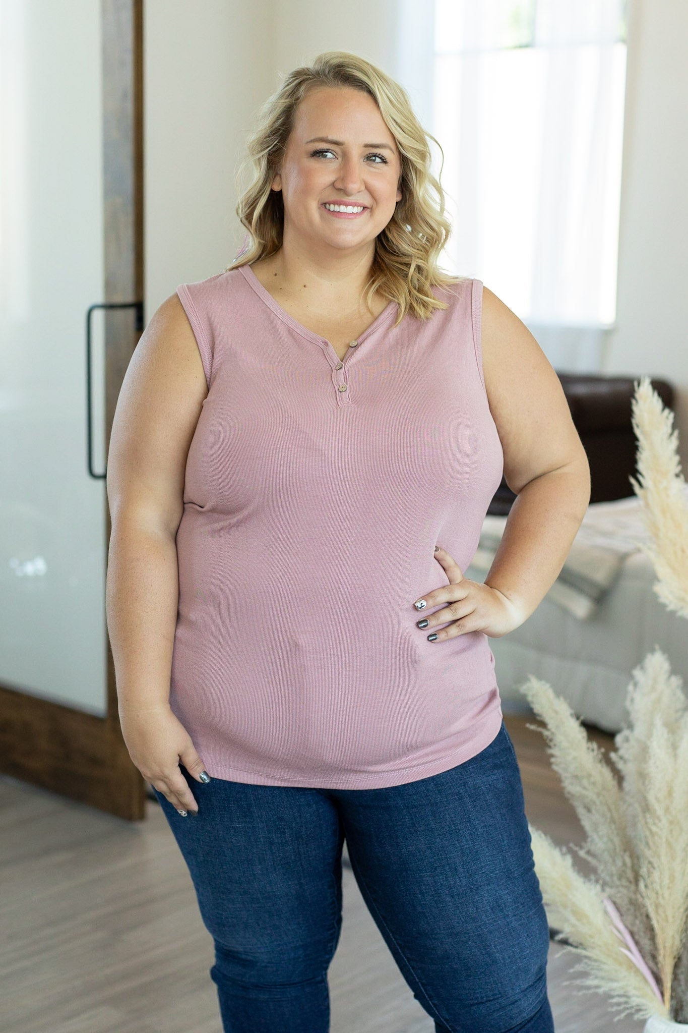 IN STOCK Addison Henley Tank - Rose FINAL SALE