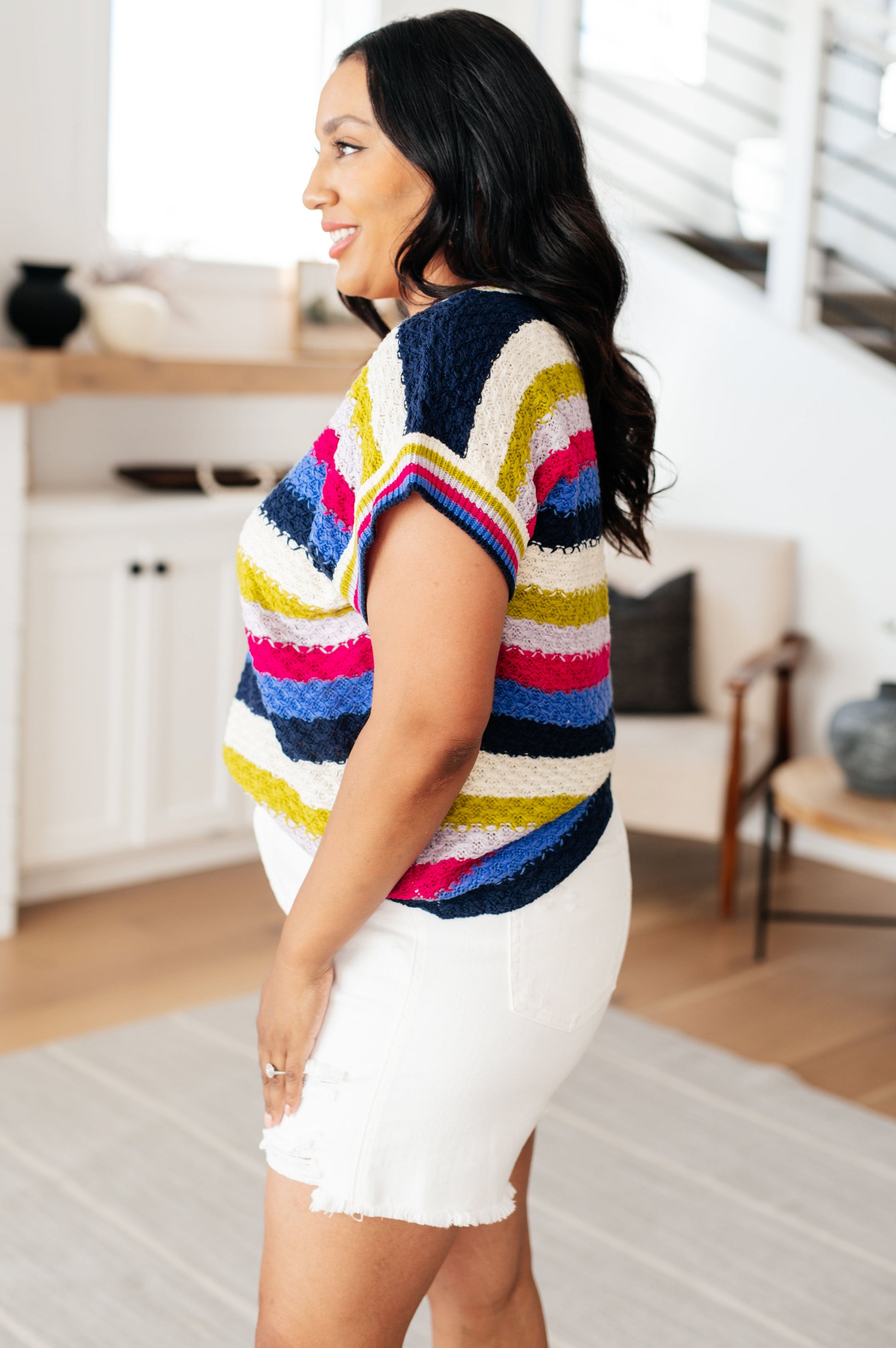 Another One V-Neck Striped Top - FamFancy Boutique