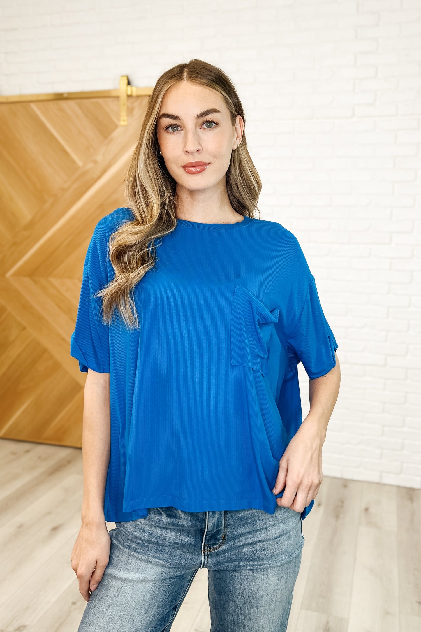Bare Necessitee Relaxed Tee in Ocean Blue