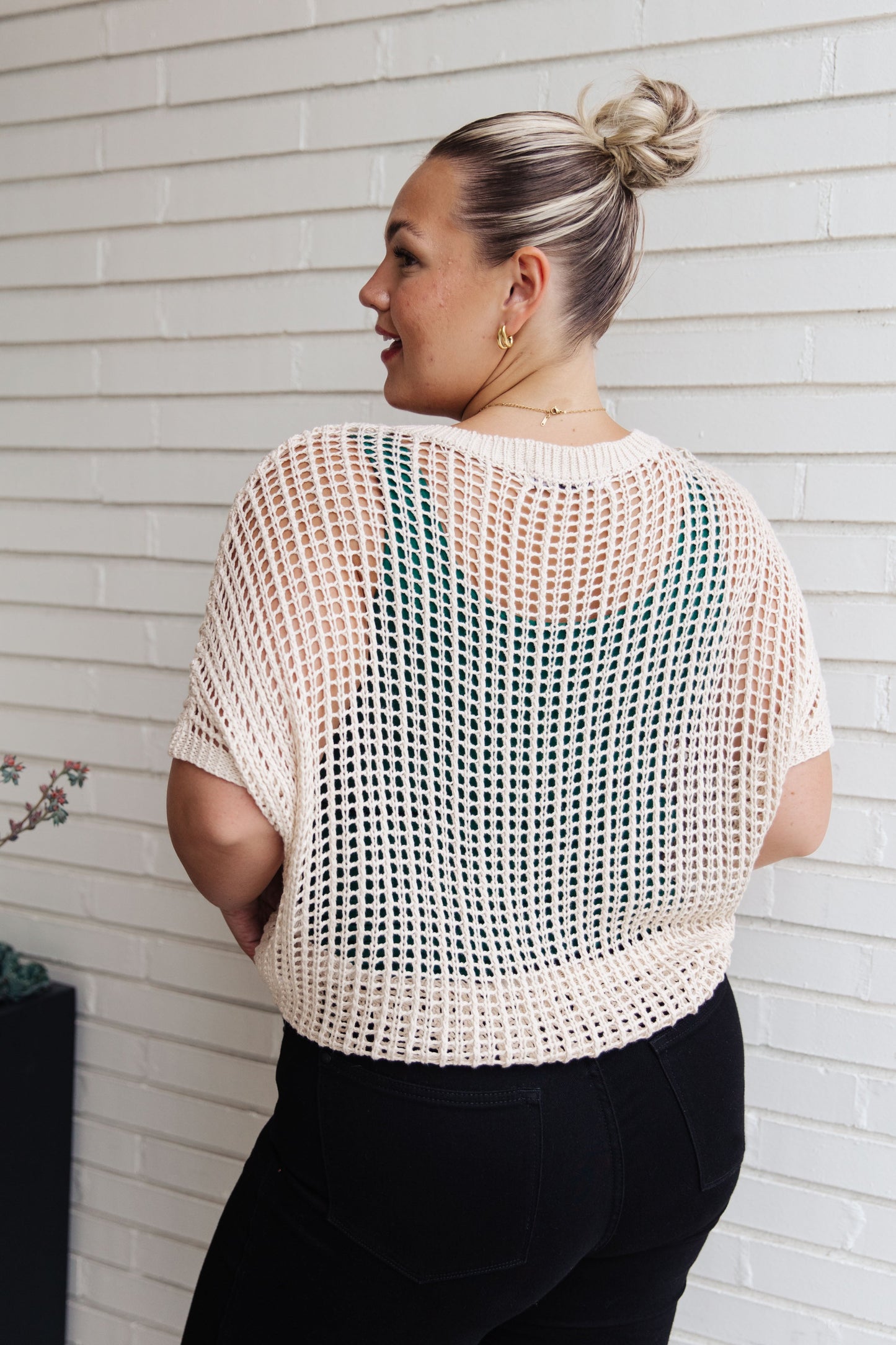 Coastal Dreams Fishnet Top in Cream - FamFancy Boutique