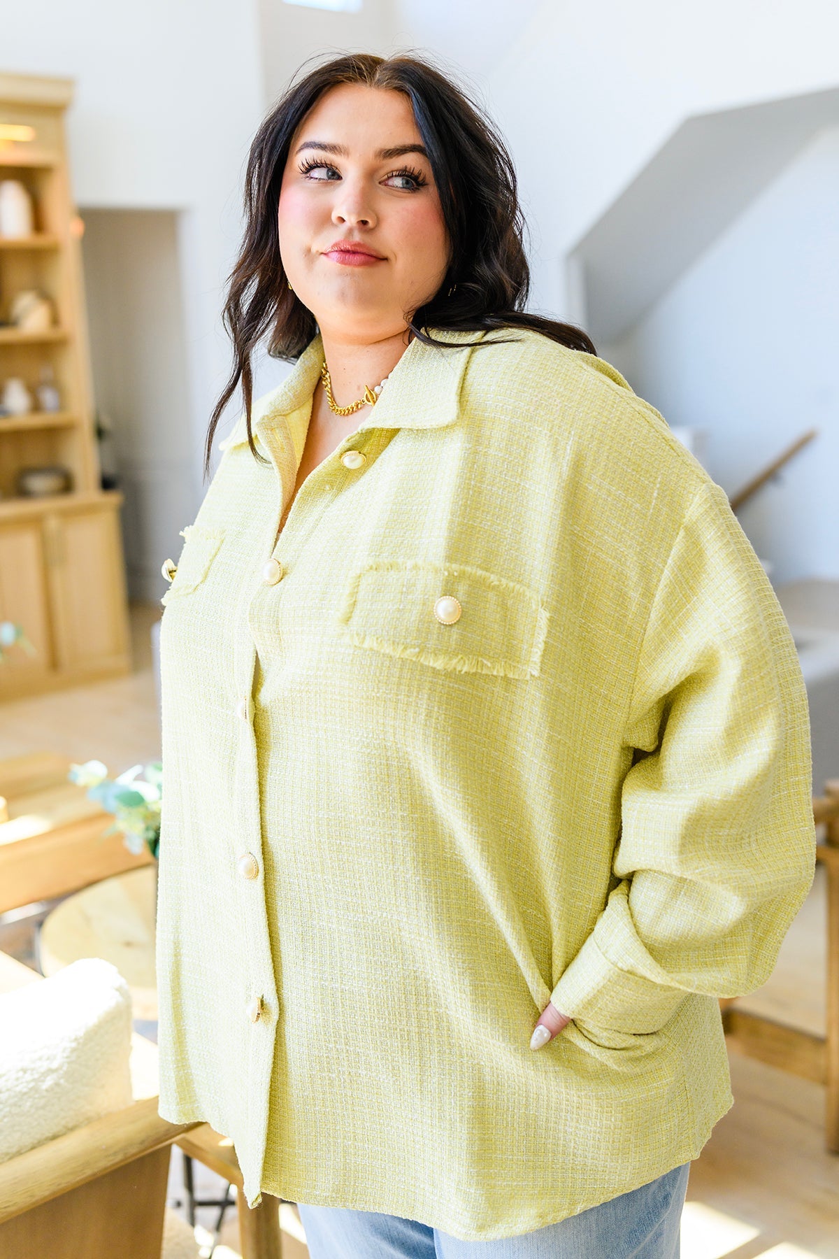 Daydreams Shacket in Yellow - FamFancy Boutique