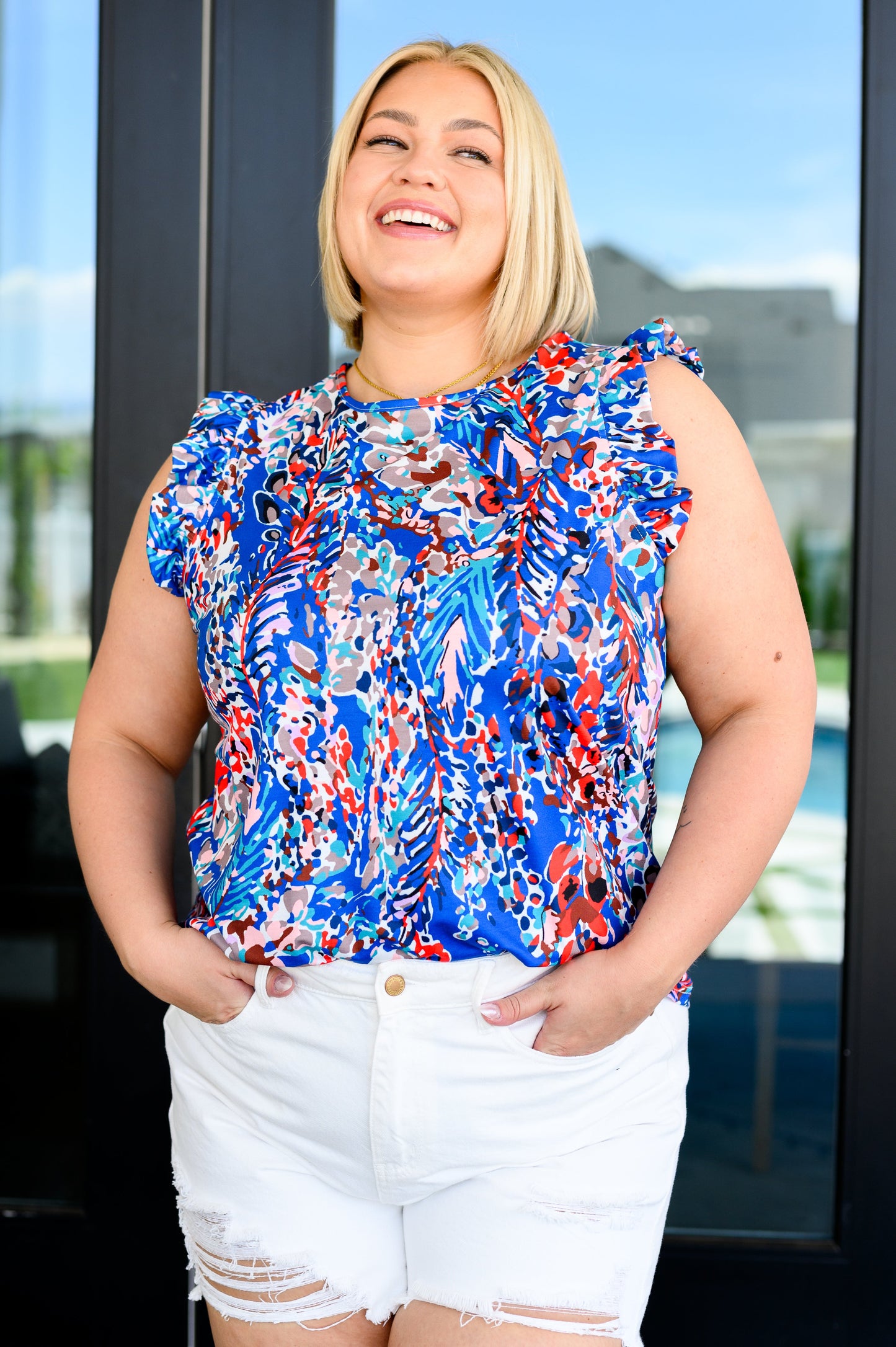 Do More Flutter Sleeve Top - FamFancy Boutique