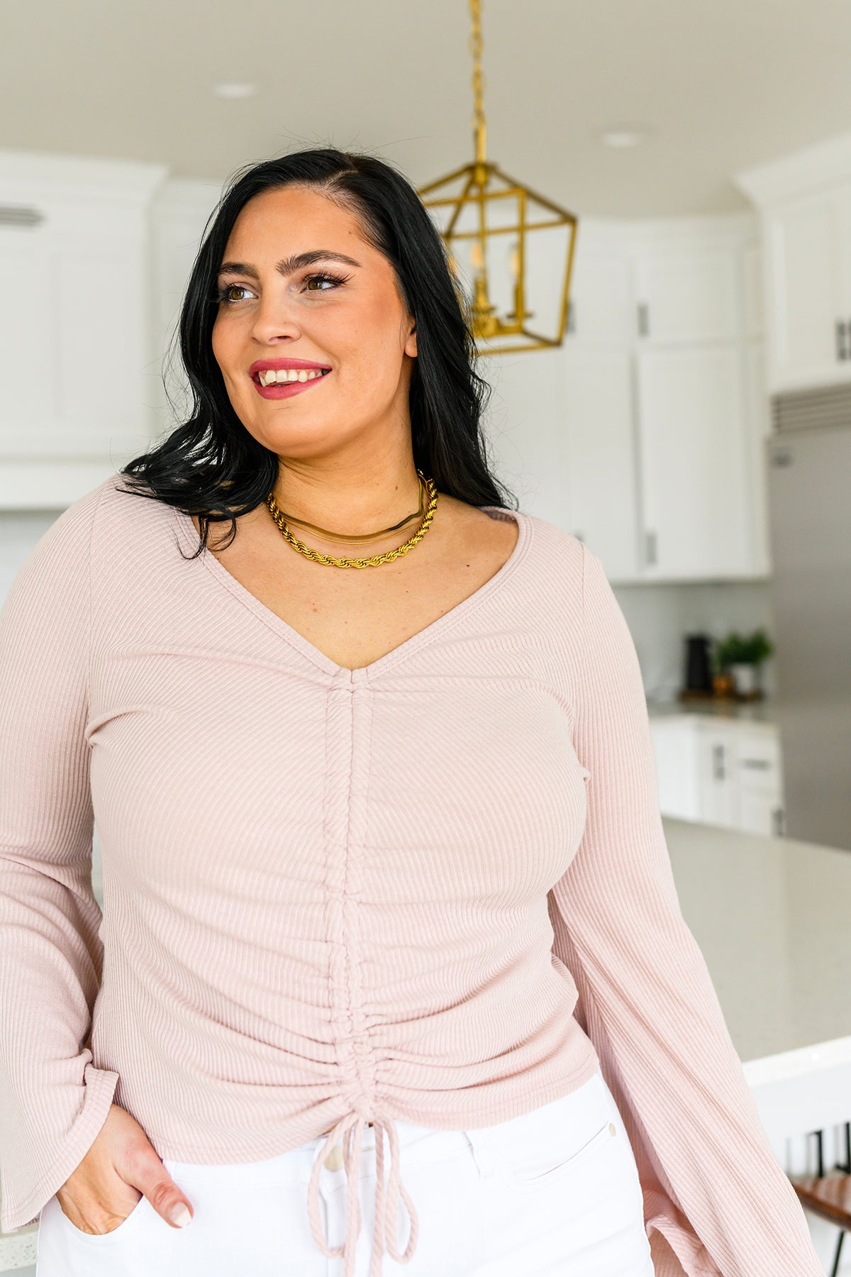 Giselle Gathered Front Blouse - FamFancy Boutique