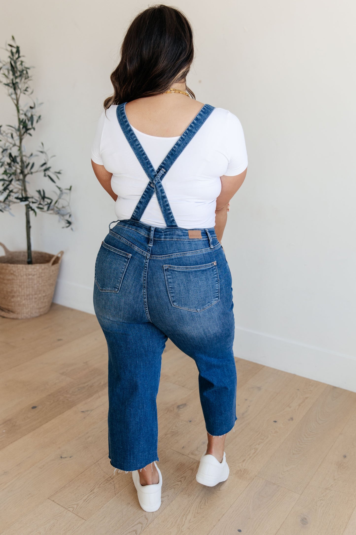 Priscilla High Rise Crop Wide Leg Denim Overalls - FamFancy Boutique