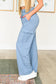 Race to Relax Cargo Pants in Chambray - FamFancy Boutique