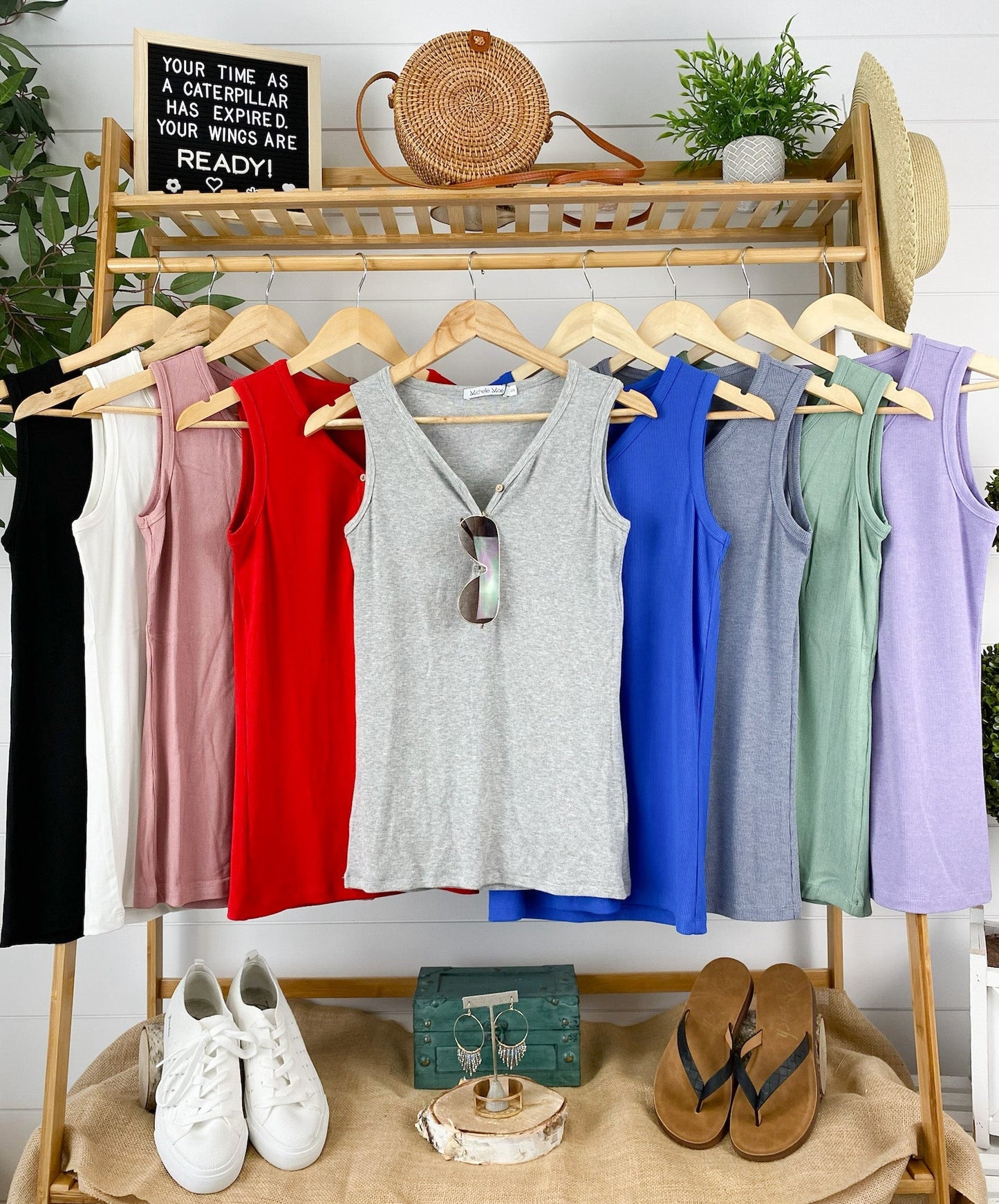 IN STOCK Addison Henley Tank - Blue FINAL SALE