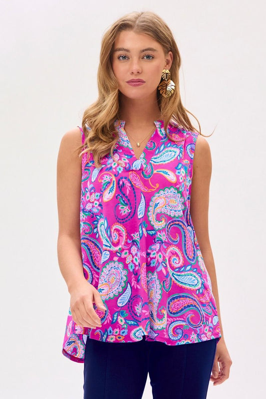 Dear Scarlett Lizzy Tank Top in Paisley Pink