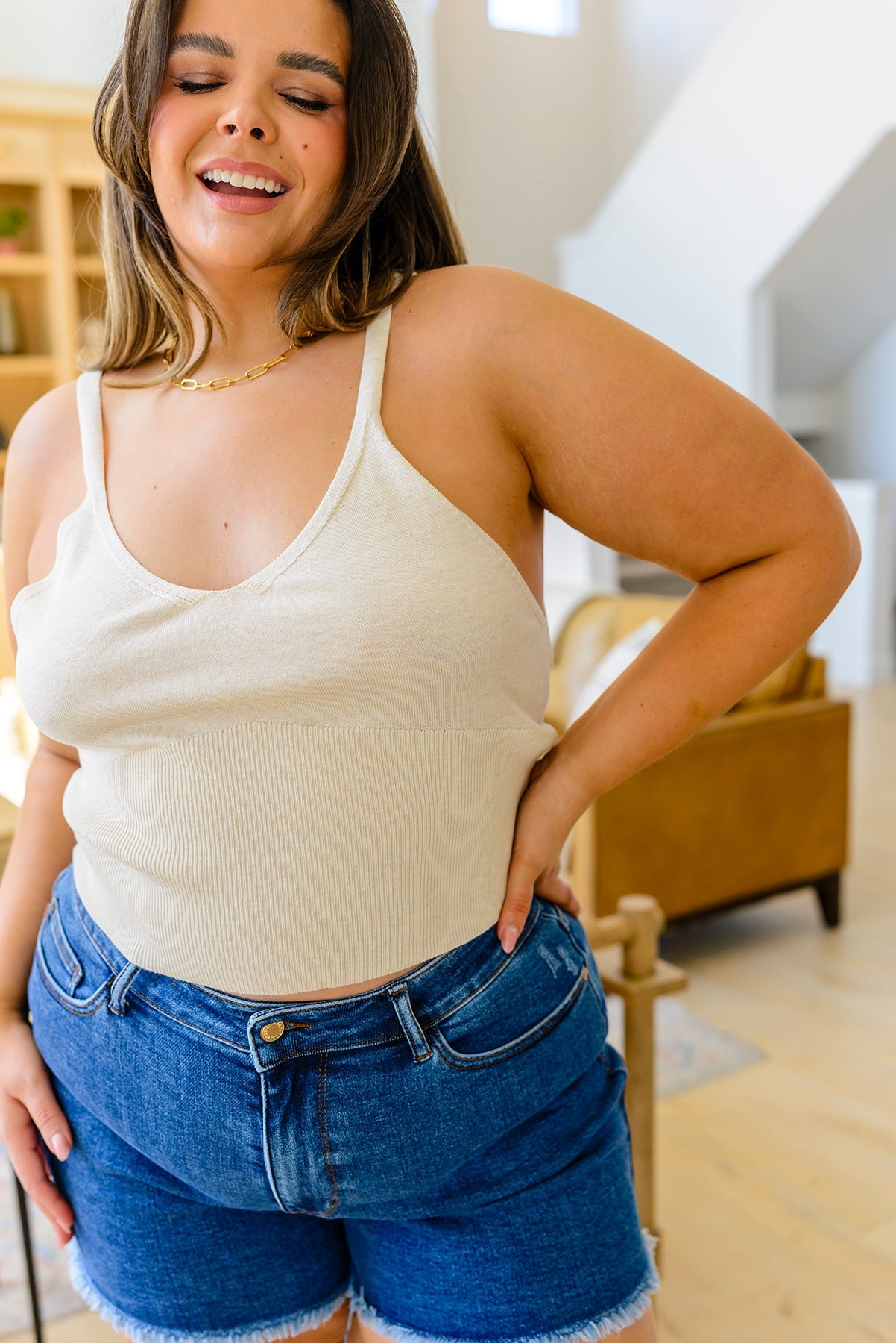 Best Part Tank In Natural - FamFancy Boutique