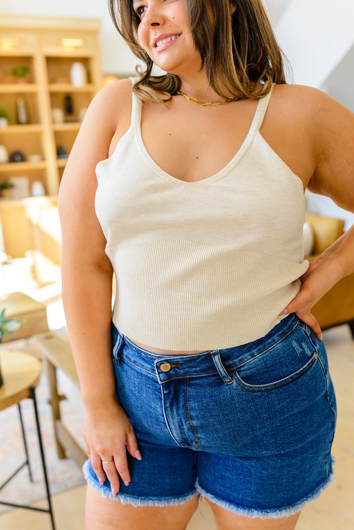 Best Part Tank In Natural - FamFancy Boutique