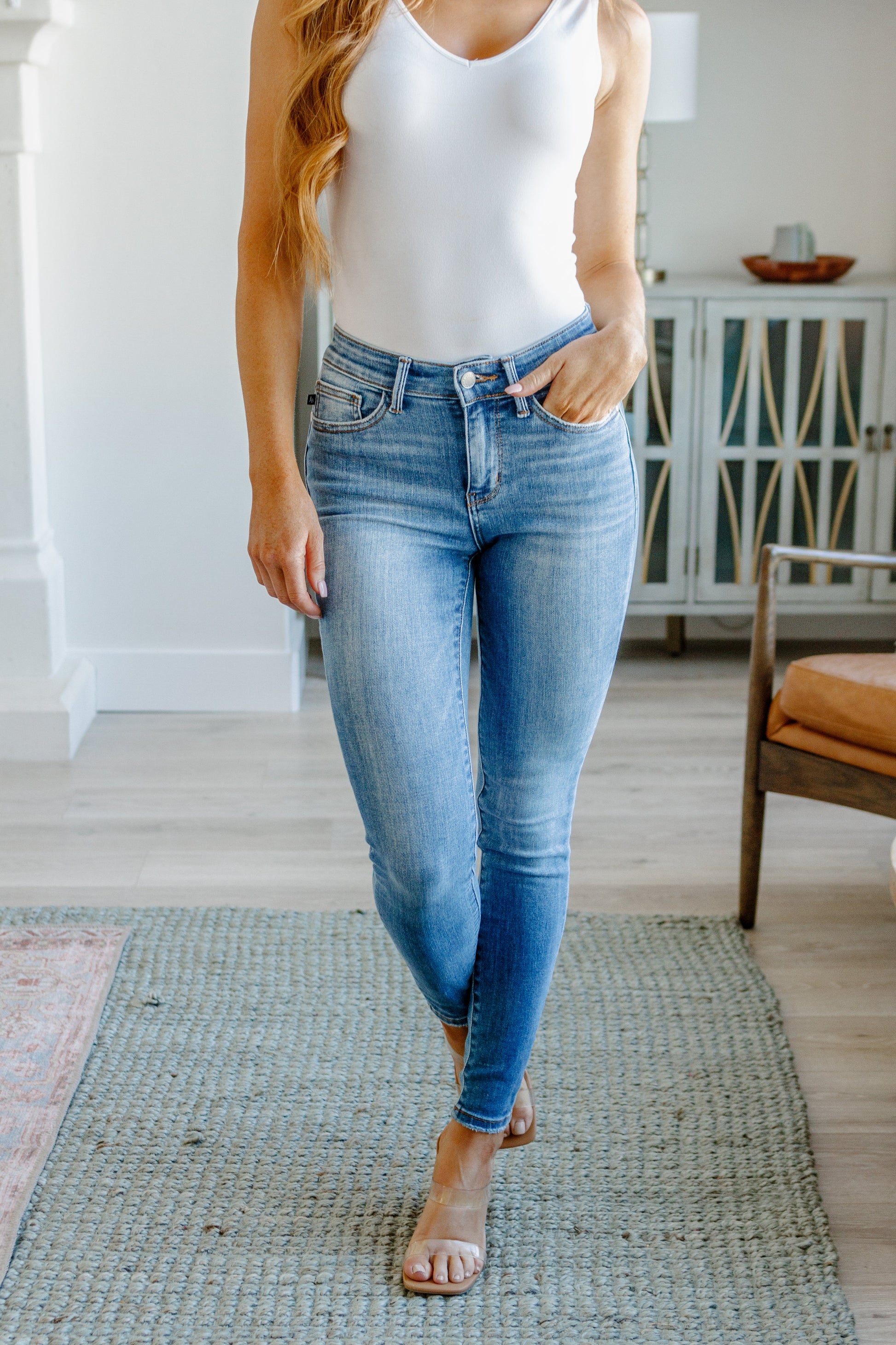 Catherine Mid Rise Vintage Skinny Jeans - FamFancy Boutique