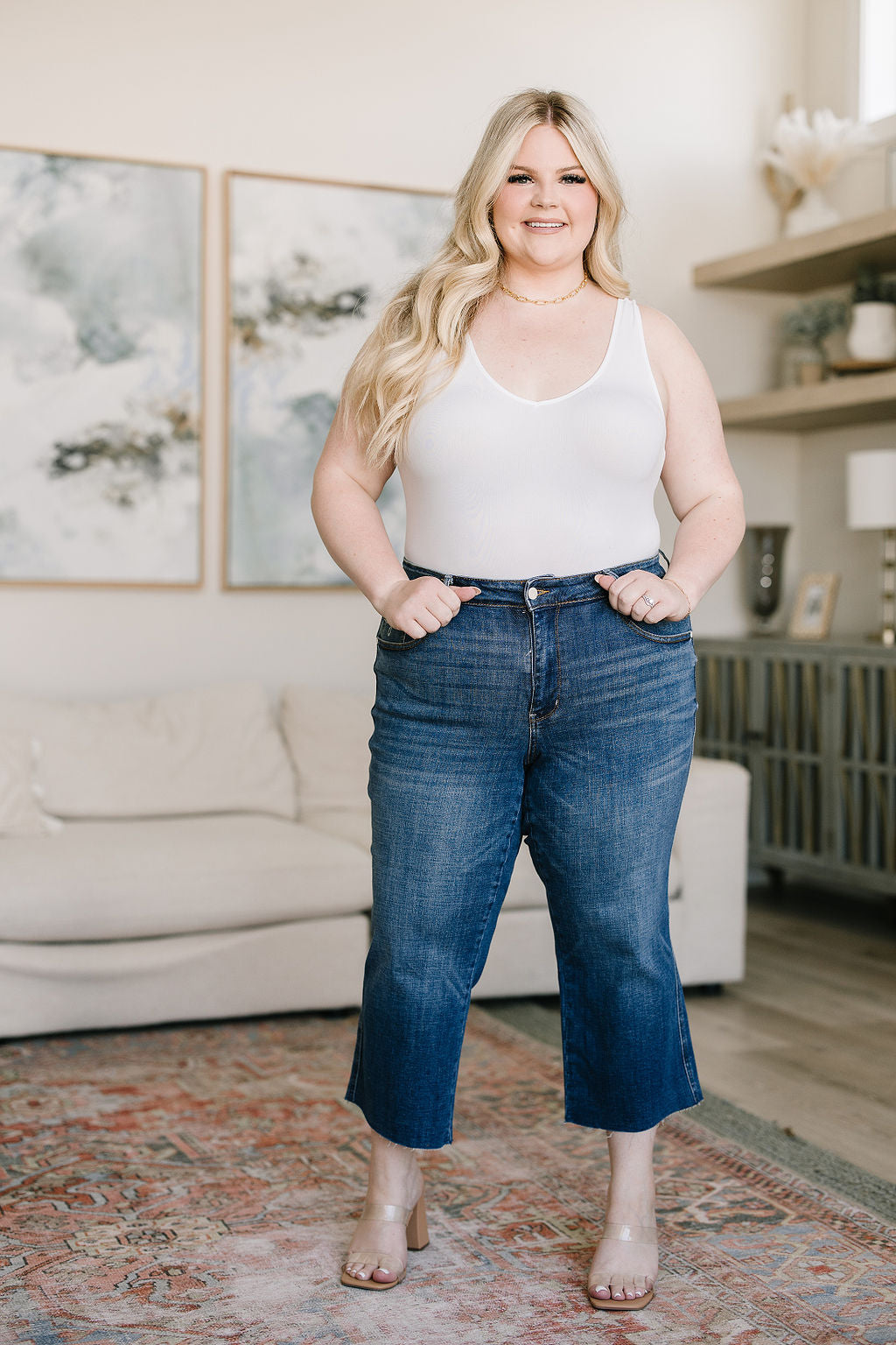 Hayes High Rise Wide Leg Crop Jeans - FamFancy Boutique