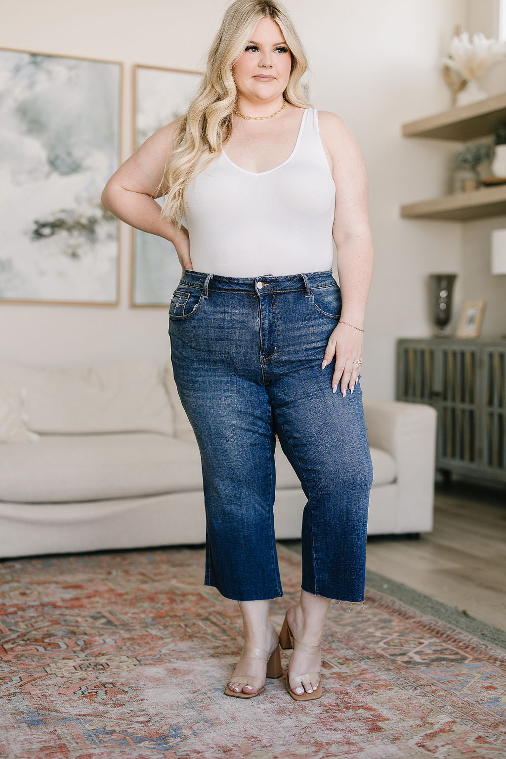 Hayes High Rise Wide Leg Crop Jeans - FamFancy Boutique