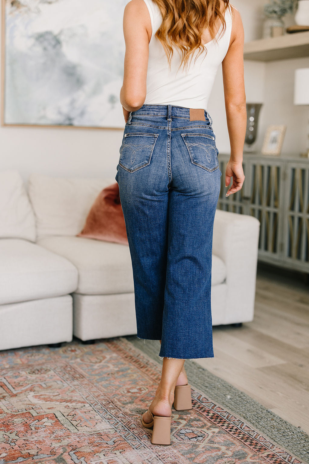 Hayes High Rise Wide Leg Crop Jeans - FamFancy Boutique