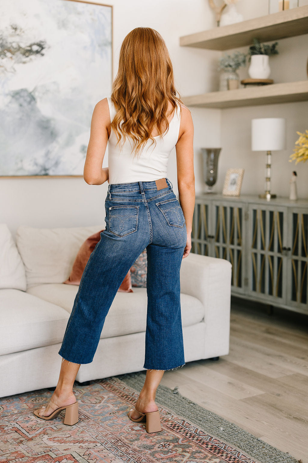 Hayes High Rise Wide Leg Crop Jeans - FamFancy Boutique