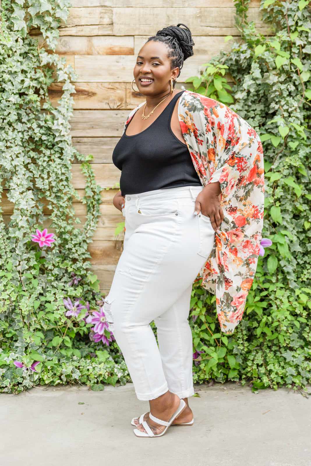 Mid-Rise Boyfriend Destroyed White Jeans - FamFancy Boutique