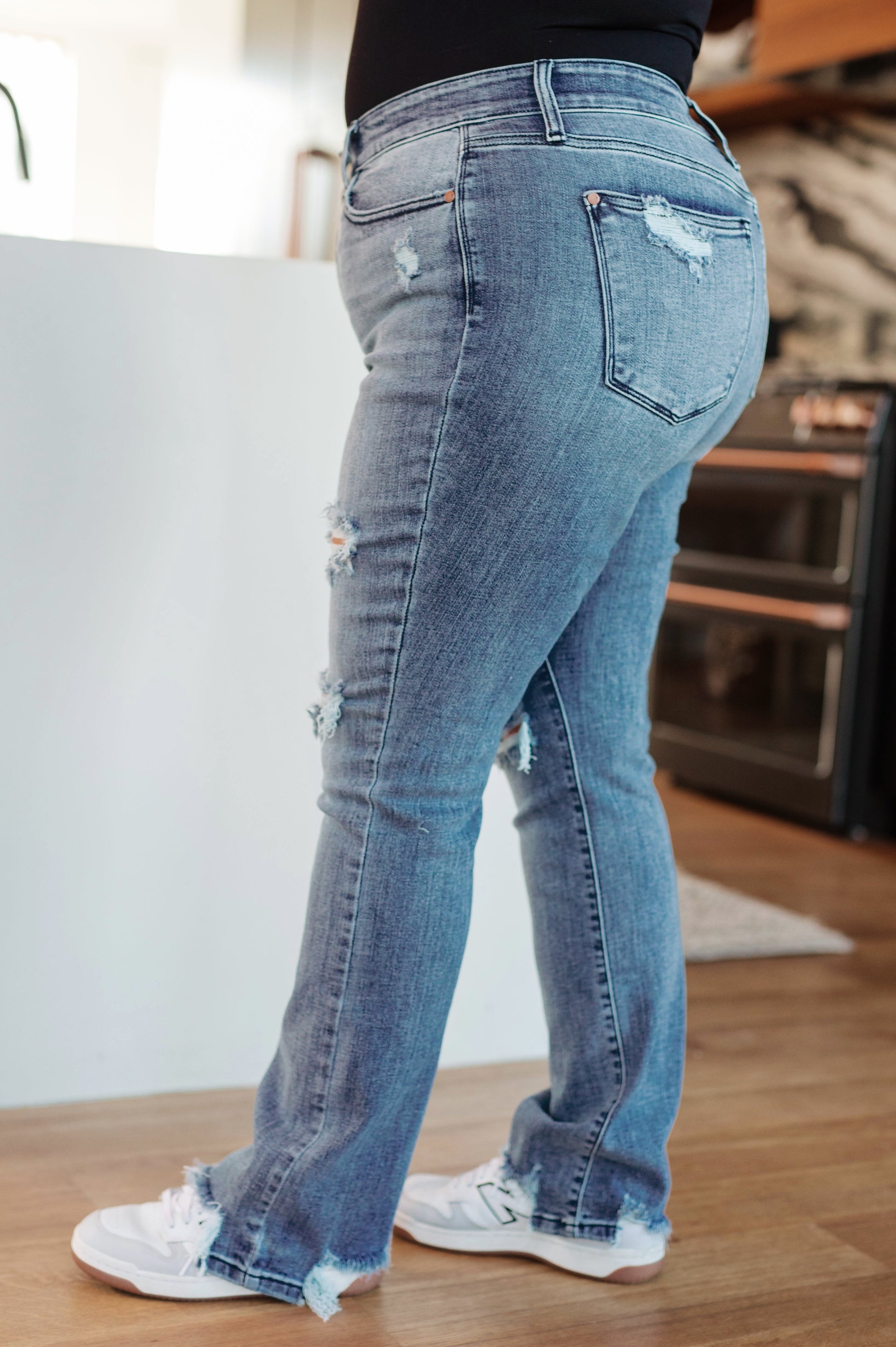 O'Hara Destroyed Straight Jeans - FamFancy Boutique