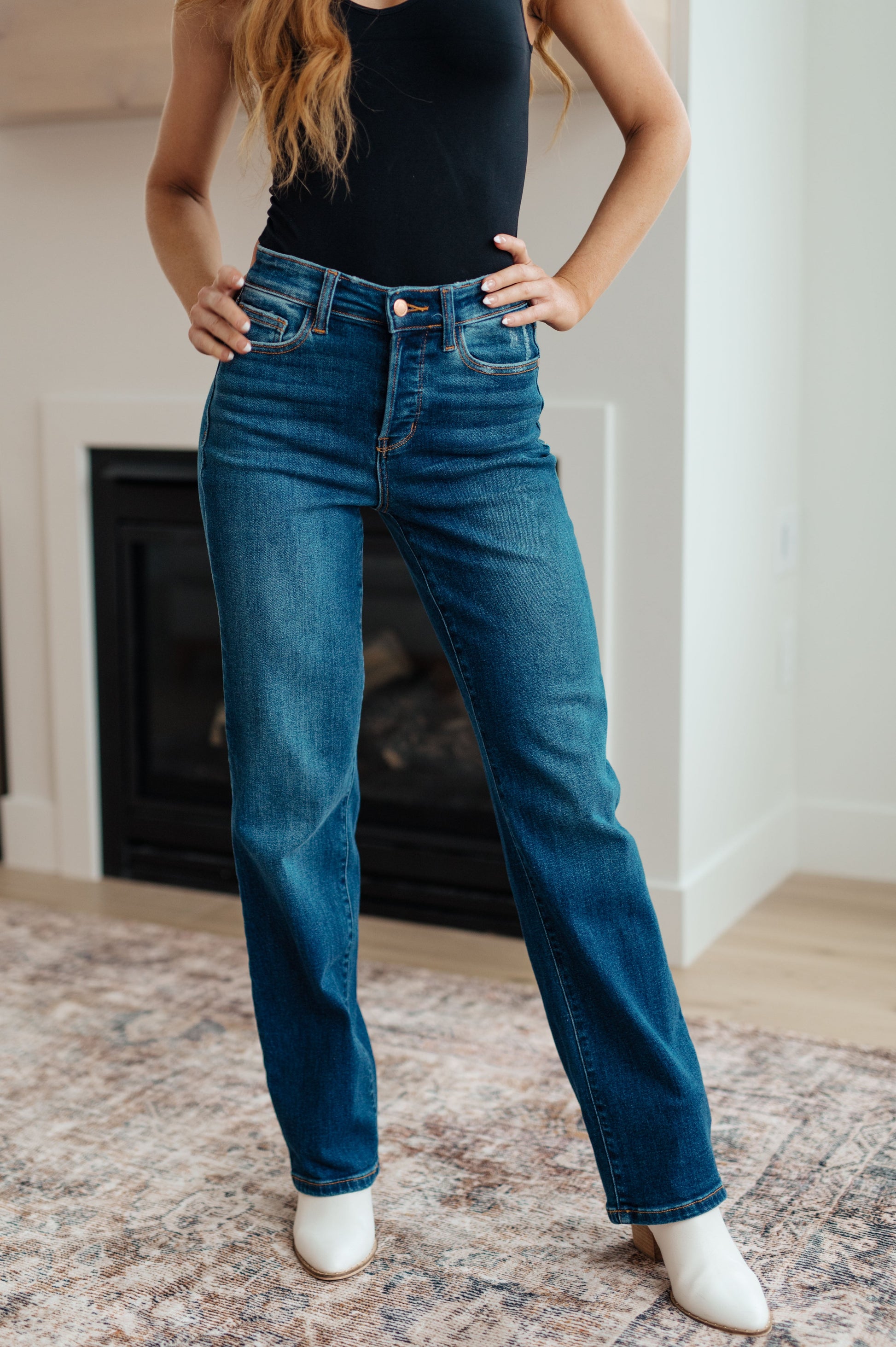 Pippa High Rise Button Fly Dad Jeans - FamFancy Boutique