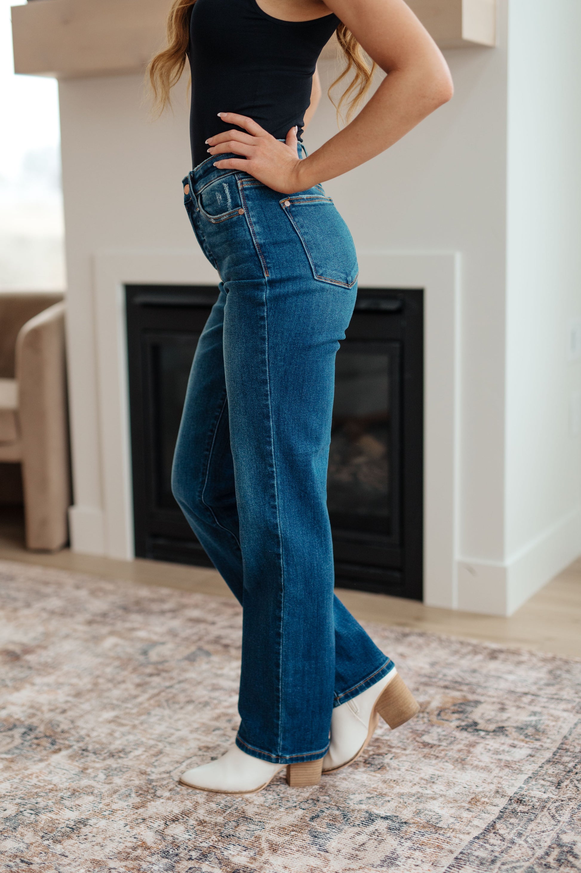 Pippa High Rise Button Fly Dad Jeans - FamFancy Boutique