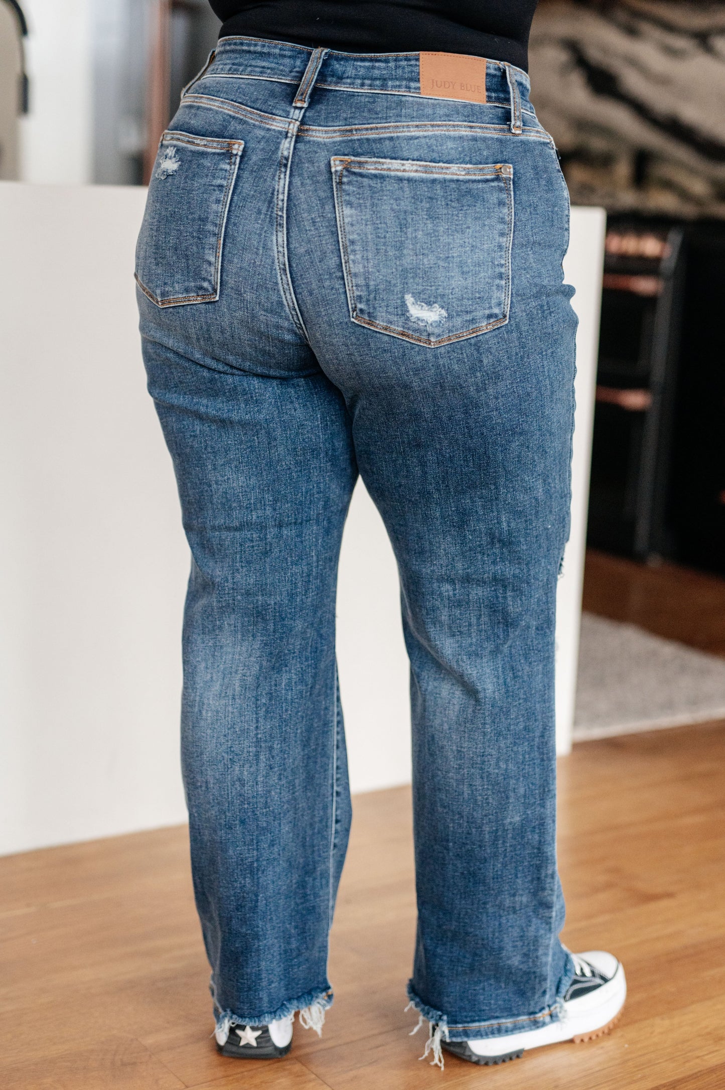 Rose High Rise 90's Straight Jeans in Dark Wash - FamFancy Boutique