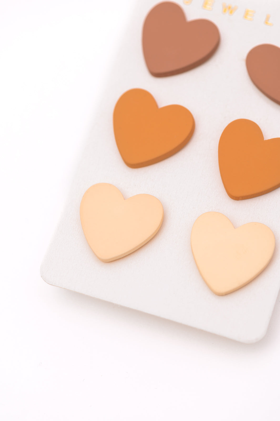 Triple Hearts Studs in Brown - FamFancy Boutique