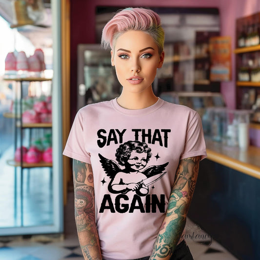 Say That Again Angel - FamFancy Boutique
