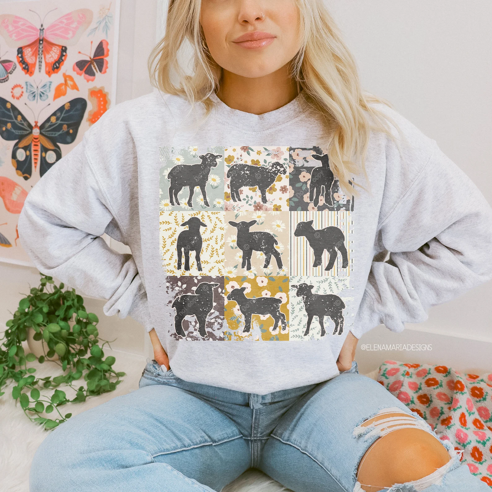 Retro Boho Sheep - FamFancy Boutique