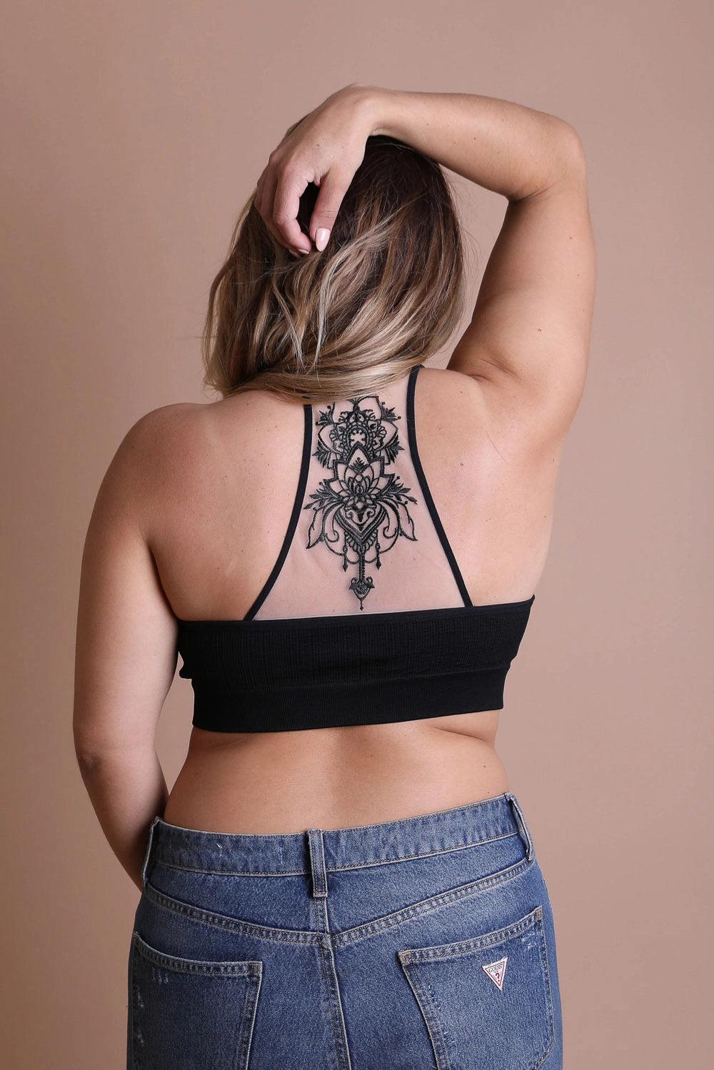 Tattoo Mesh Racerback Bralette