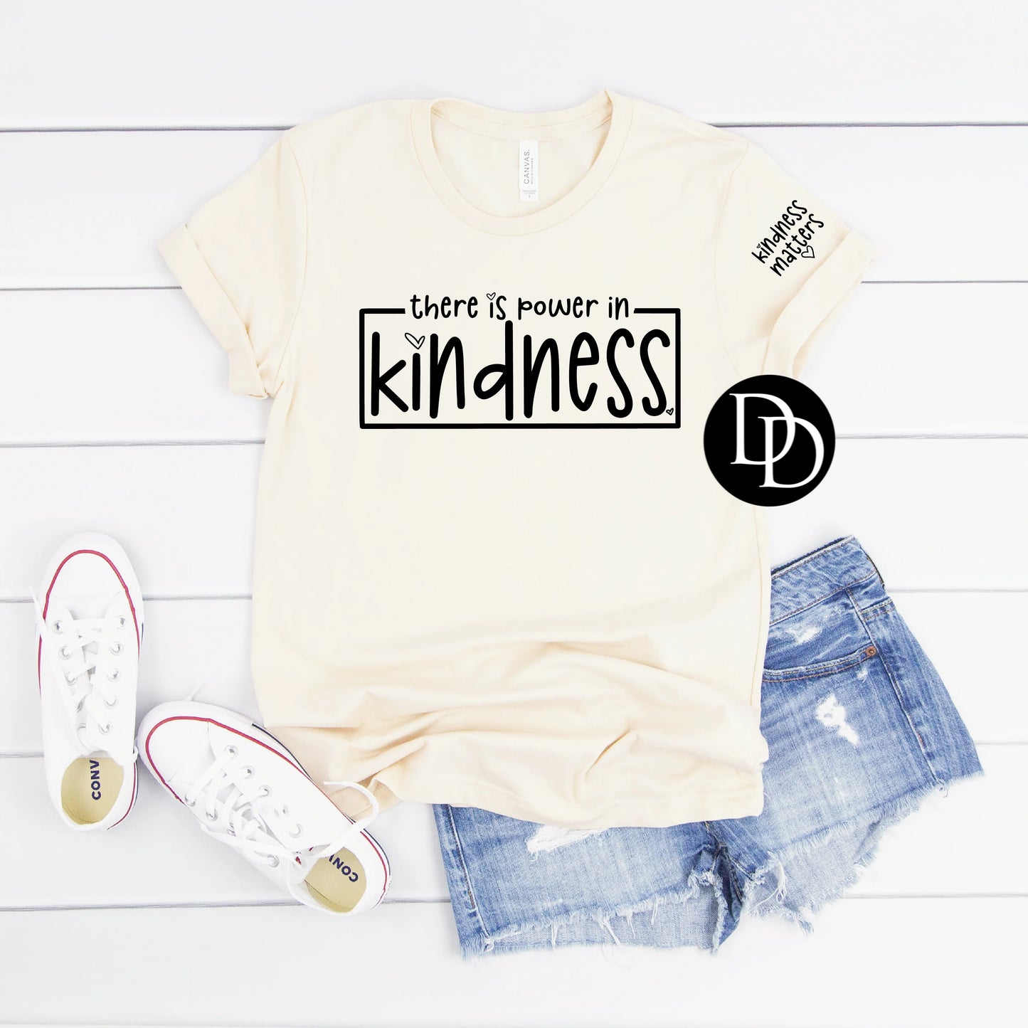There Is Power In Kindness With Sleeve Accent - FamFancy Boutique