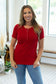 IN STOCK Brinley Button Top - Red FINAL SALE