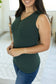 IN STOCK Addison Henley Tank - Evergreen FINAL SALE