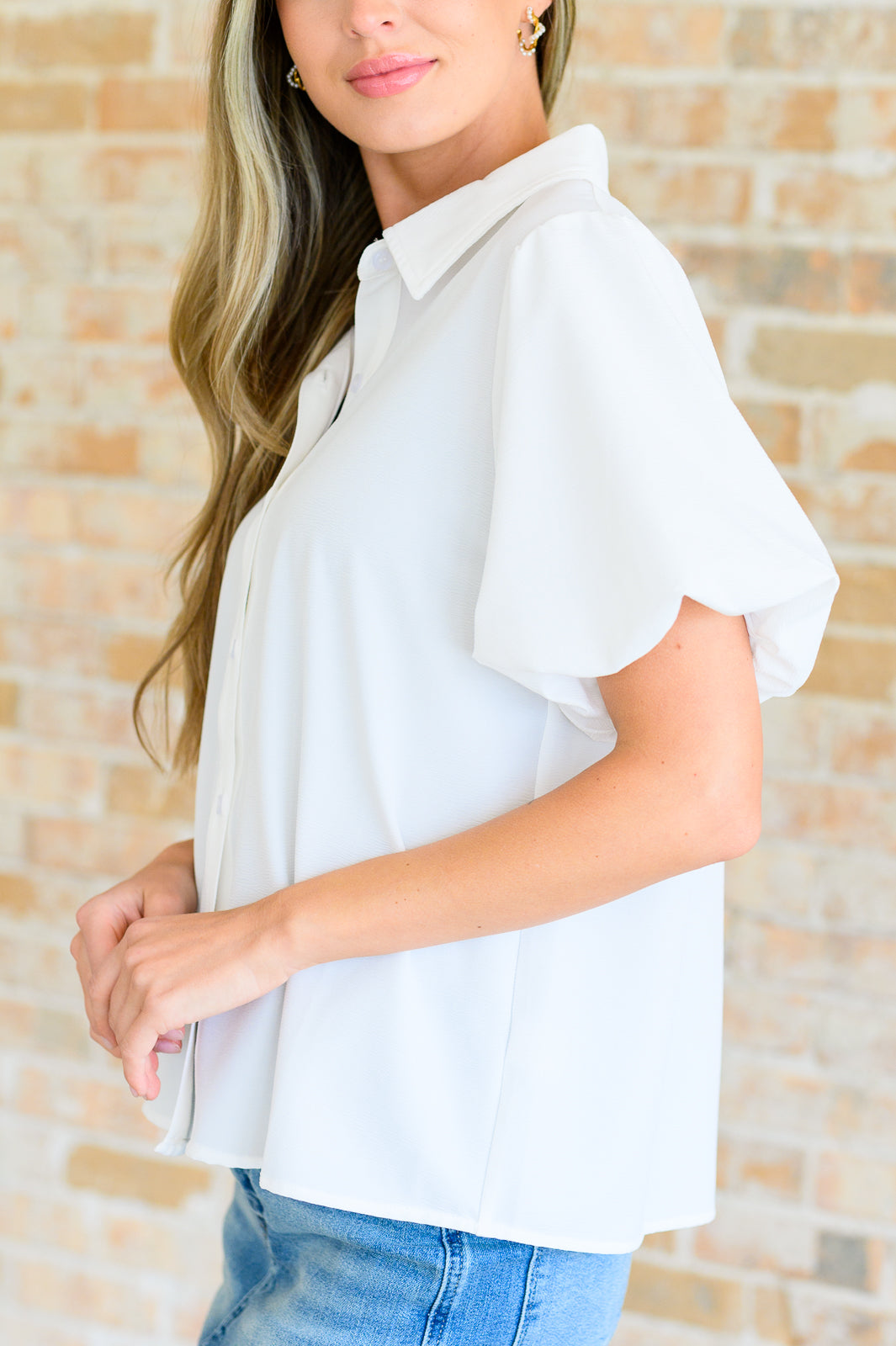 A Sixth Sense Balloon Sleeve Blouse - FamFancy Boutique