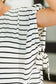 All Lined Up Dolman Sleeve Top in Black Ivory
