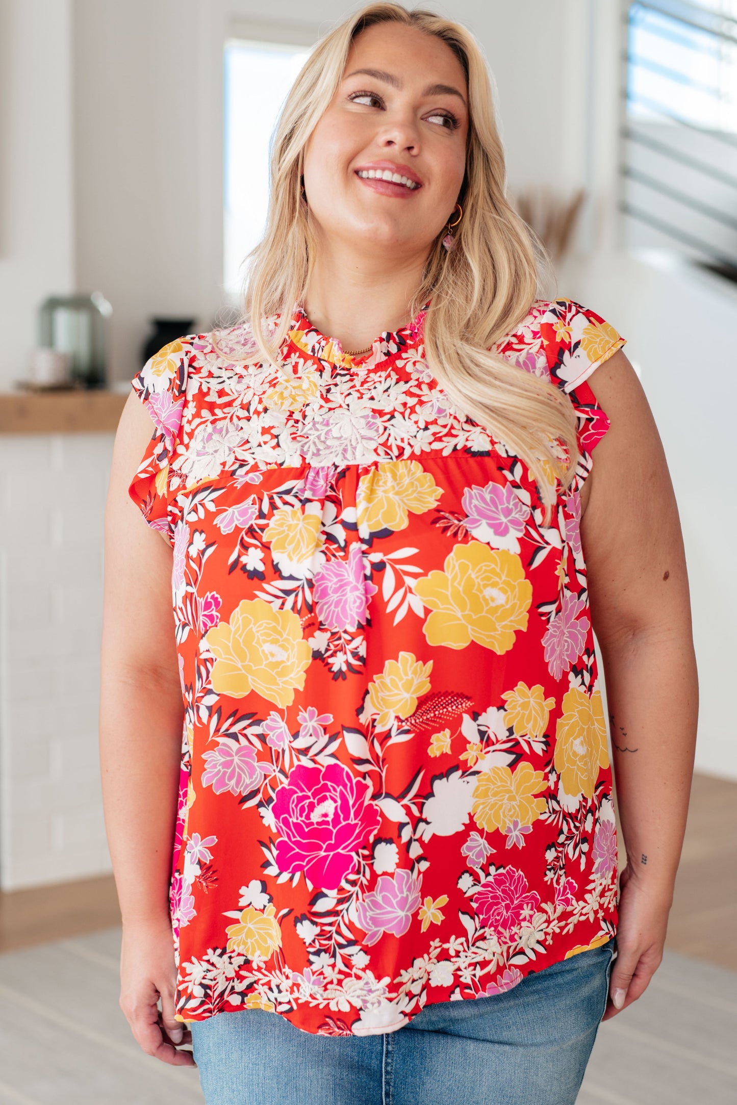 Among The Flowers Floral Top - FamFancy Boutique