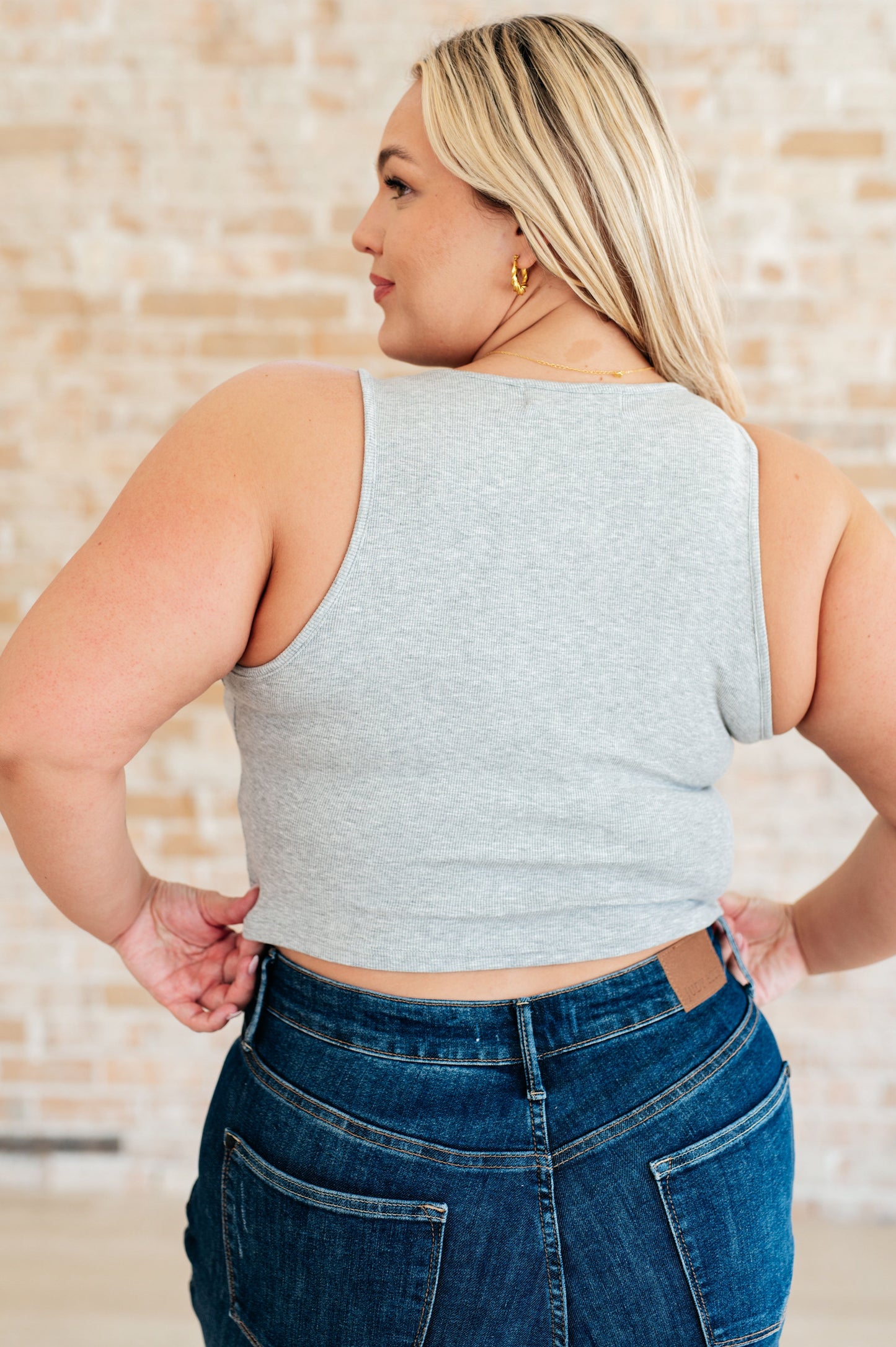 Cream of the Crop Rib Knit Tank Top in Grey - FamFancy Boutique