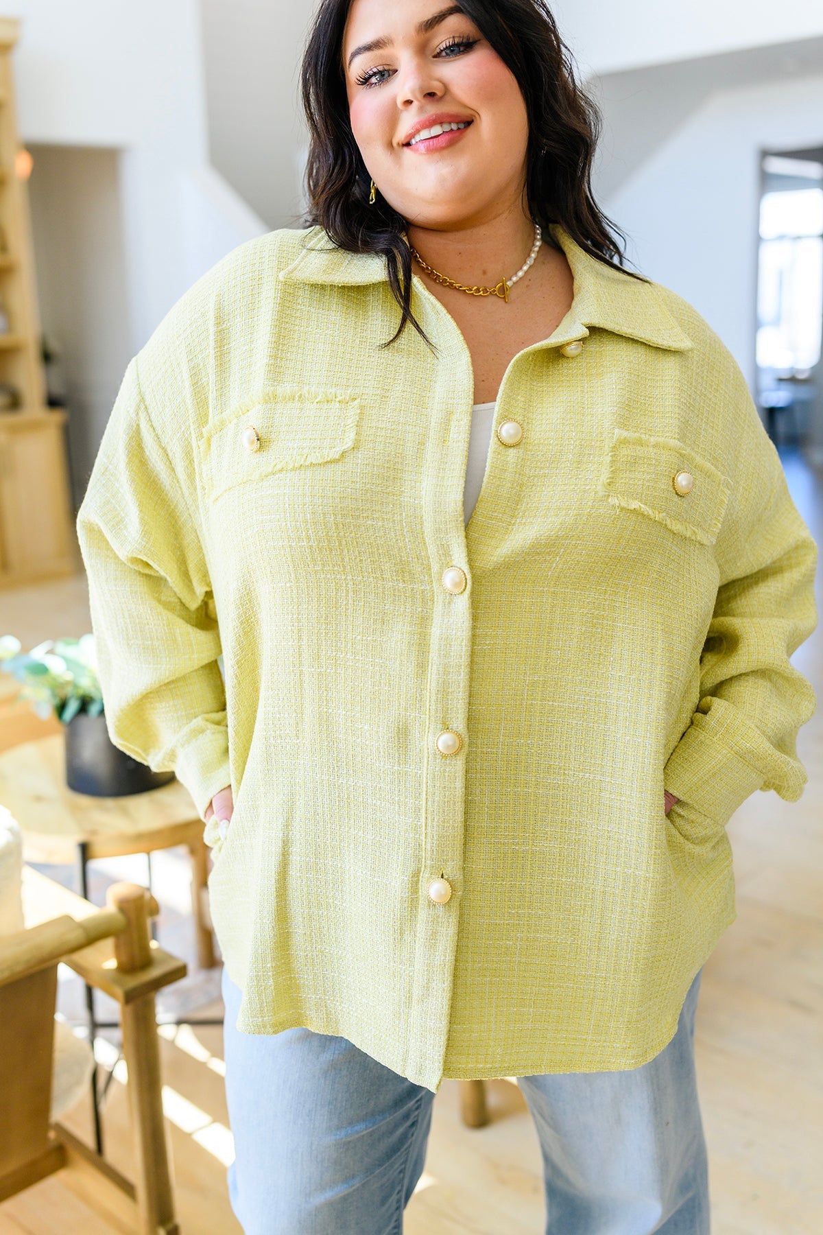 Daydreams Shacket in Yellow - FamFancy Boutique