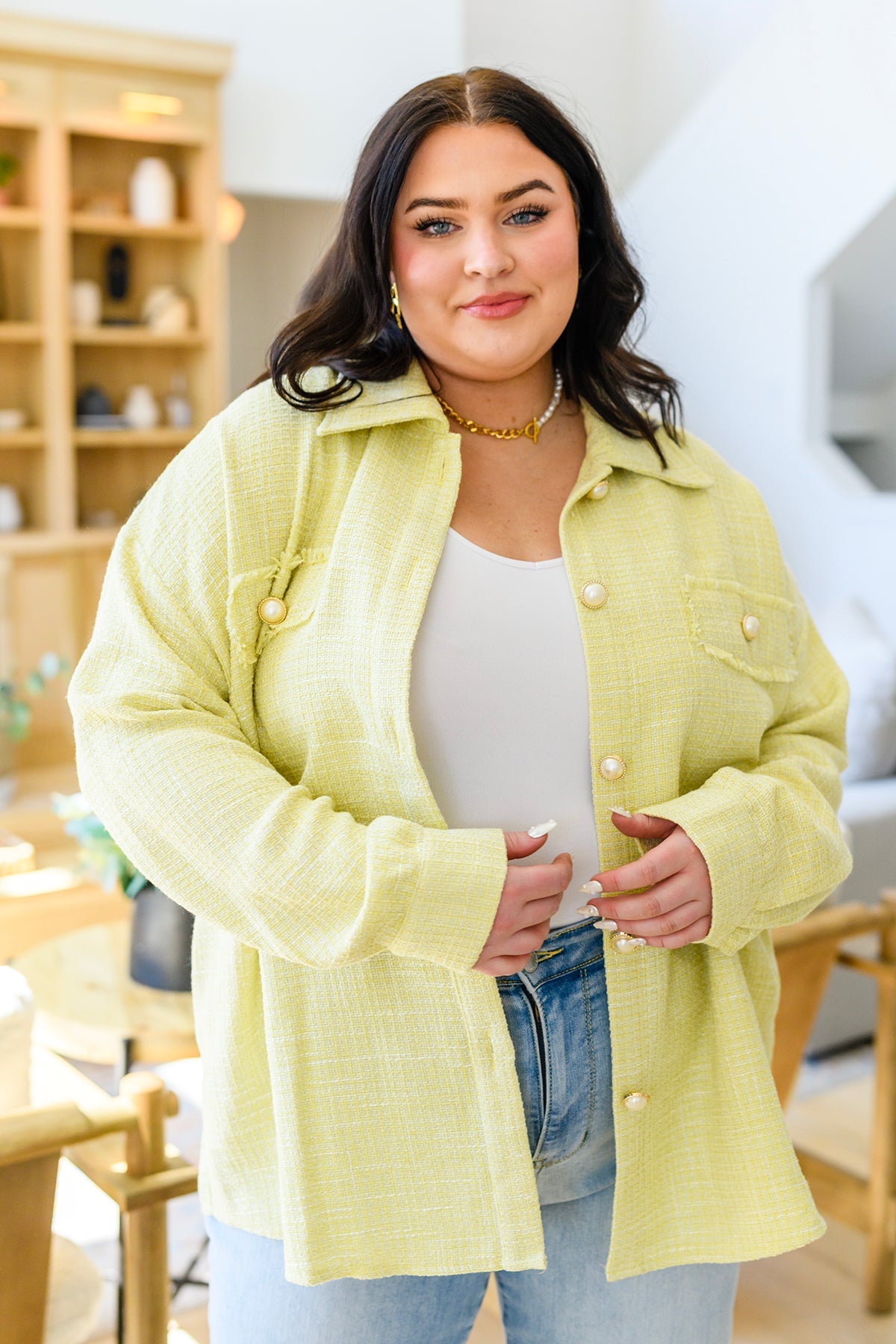 Daydreams Shacket in Yellow - FamFancy Boutique