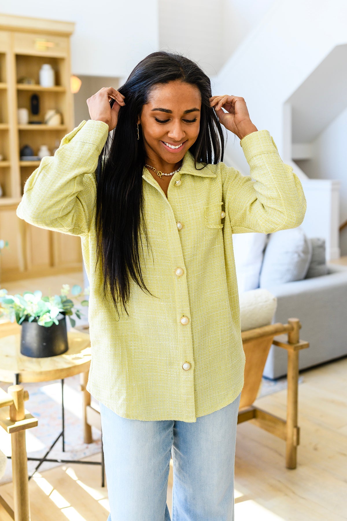 Daydreams Shacket in Yellow - FamFancy Boutique