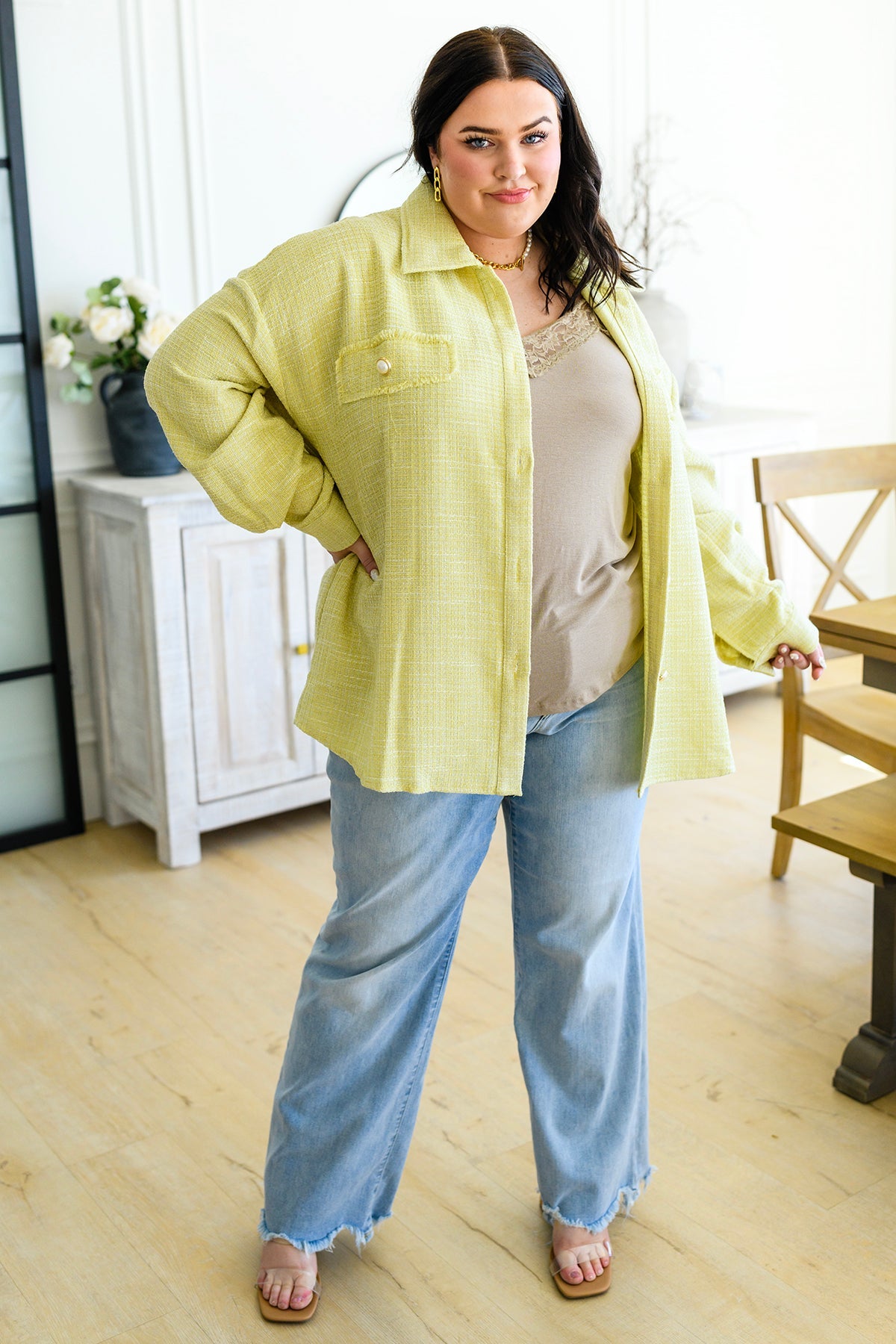 Daydreams Shacket in Yellow - FamFancy Boutique