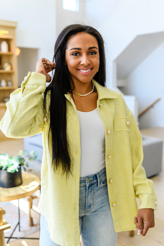Daydreams Shacket in Yellow - FamFancy Boutique