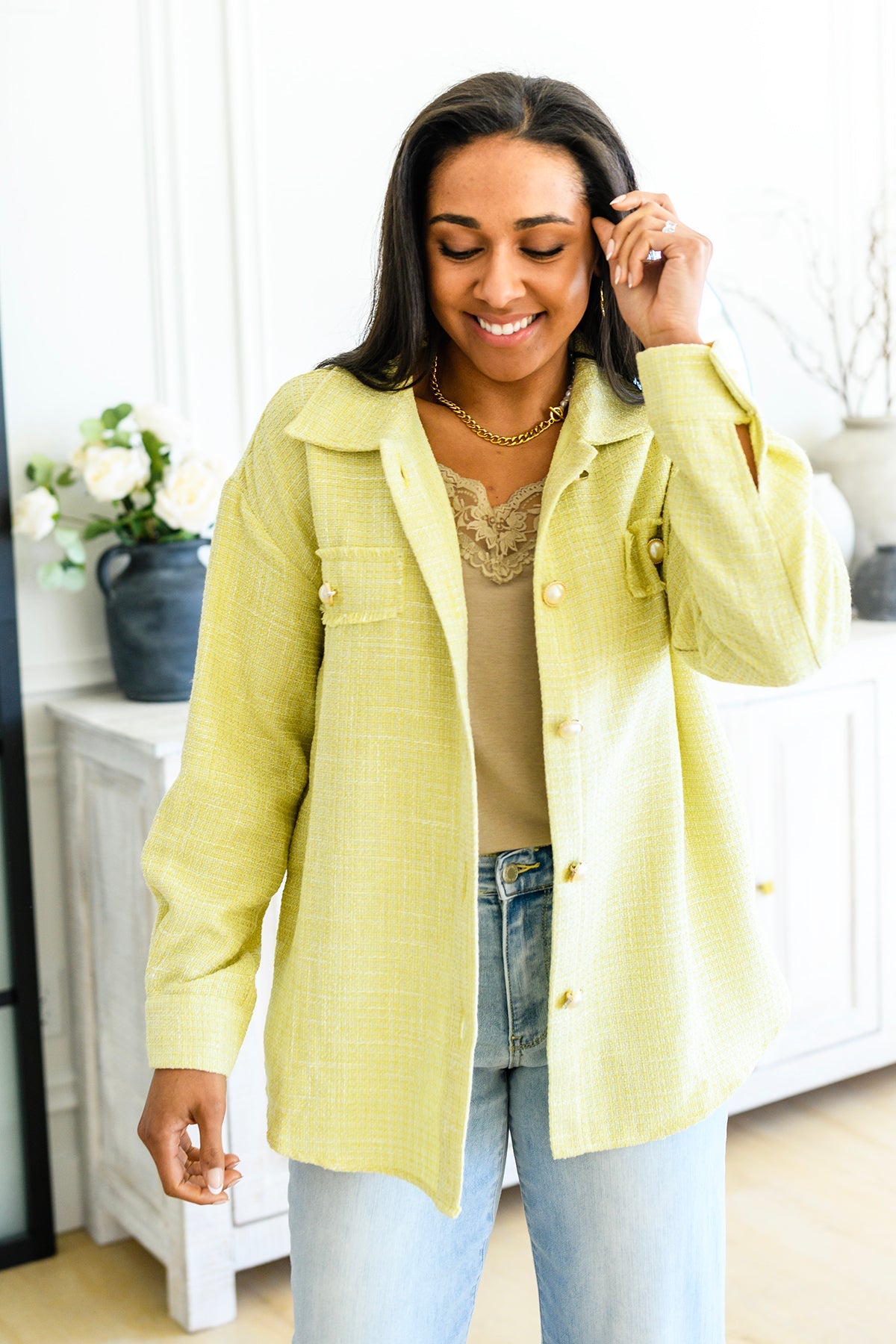 Daydreams Shacket in Yellow - FamFancy Boutique