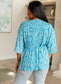 Dreamer Peplum Top in Blue and Teal Paisley - FamFancy Boutique