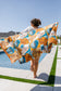 Luxury Beach Towel in Block Floral - FamFancy Boutique