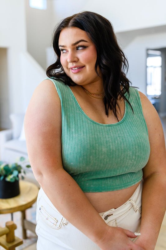 Get On My Level Cropped Cami in Mint - FamFancy Boutique