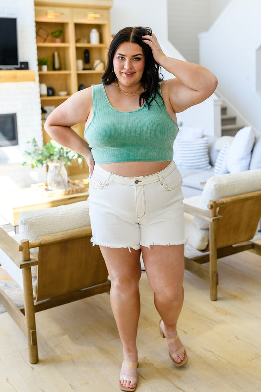Get On My Level Cropped Cami in Mint - FamFancy Boutique