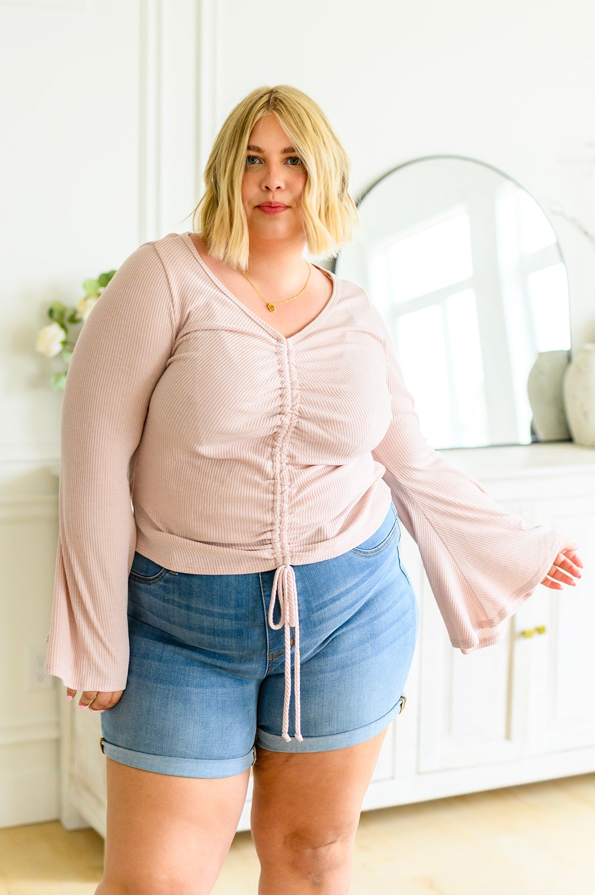 Giselle Gathered Front Blouse - FamFancy Boutique