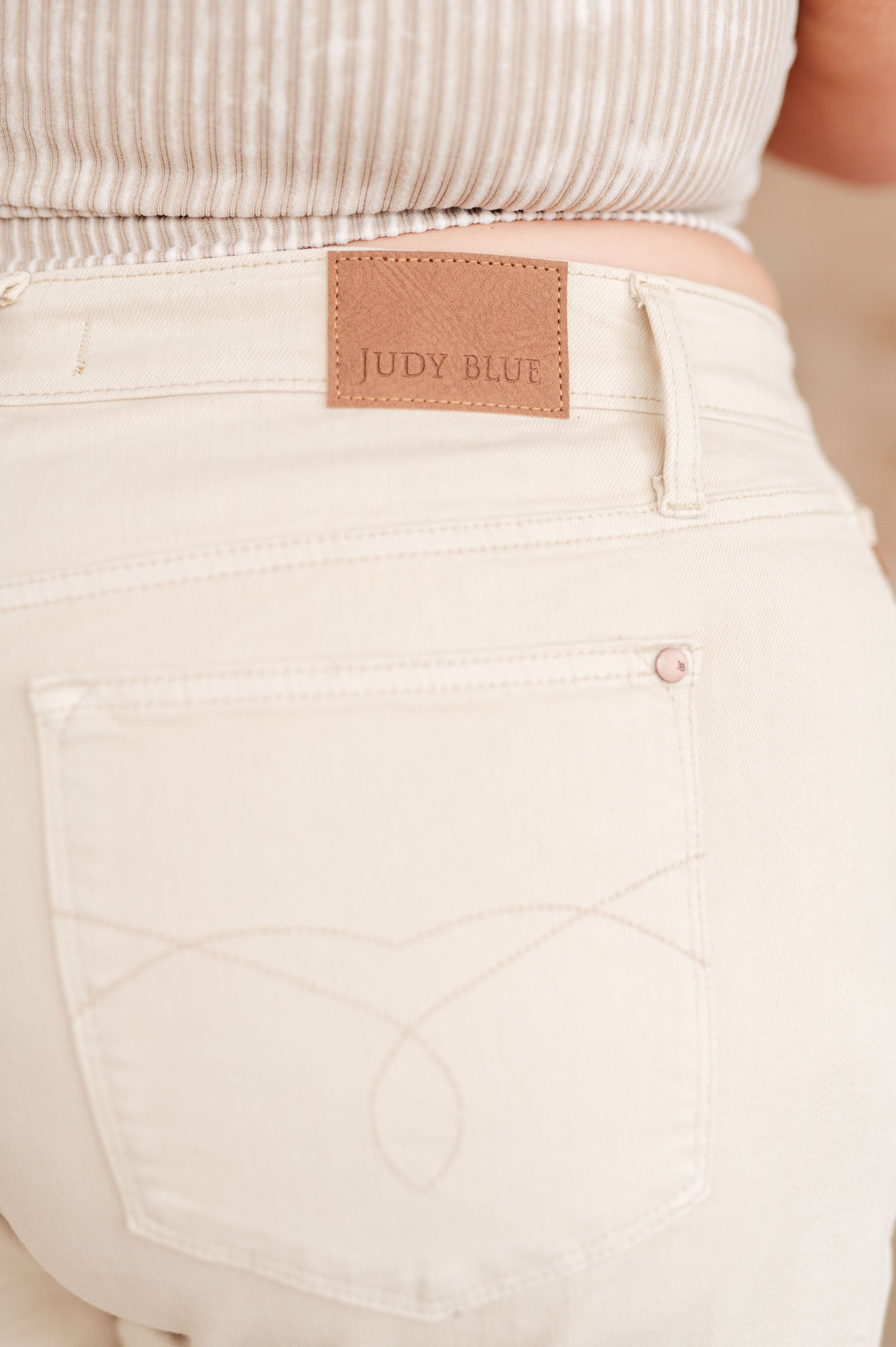 Greta High Rise Garment Dyed Shorts in Bone - FamFancy Boutique