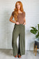 Harmony High Rise Wide Pants in Olive