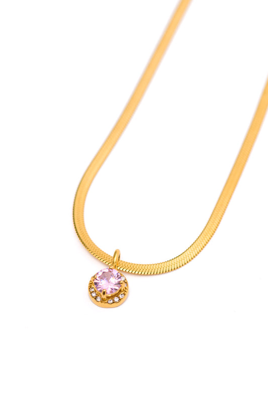 Here to Shine Gold Plated Necklace in Pink - FamFancy Boutique